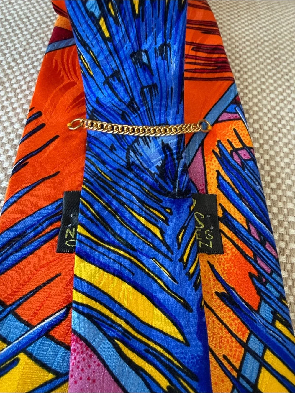 Rush Limbaugh - Peacock Vibrant Orange & Blue Silk Tie